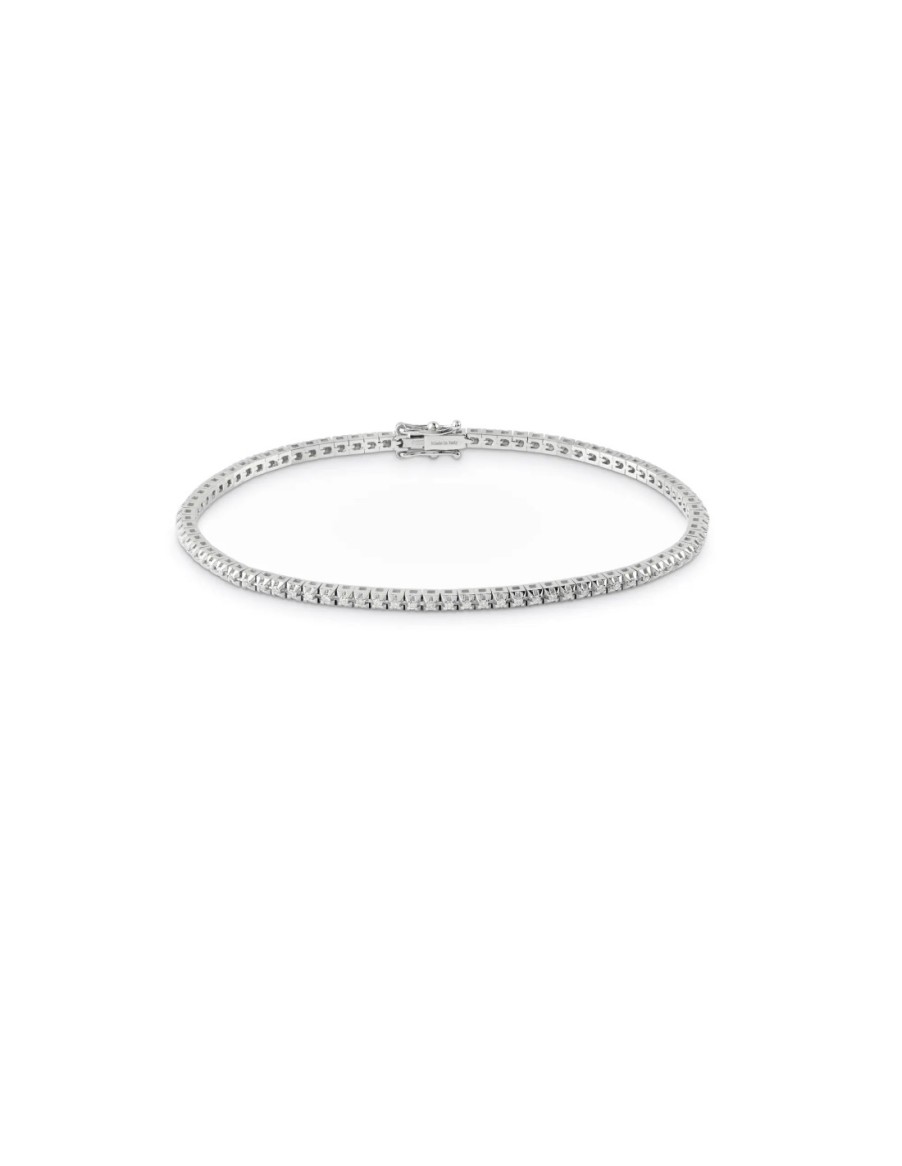 Gioielli SALVINI | Salvini Battito Bracciale "Tennis" In Oro Bianco E Diamanti 1.01 Ct - 20079851