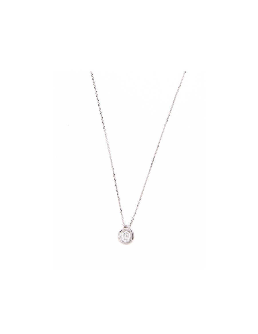 Gioielli Golay - World Diamond Group | Golay Collezione Calla Collana Oro Bianco E Diamante Ct. 0.20