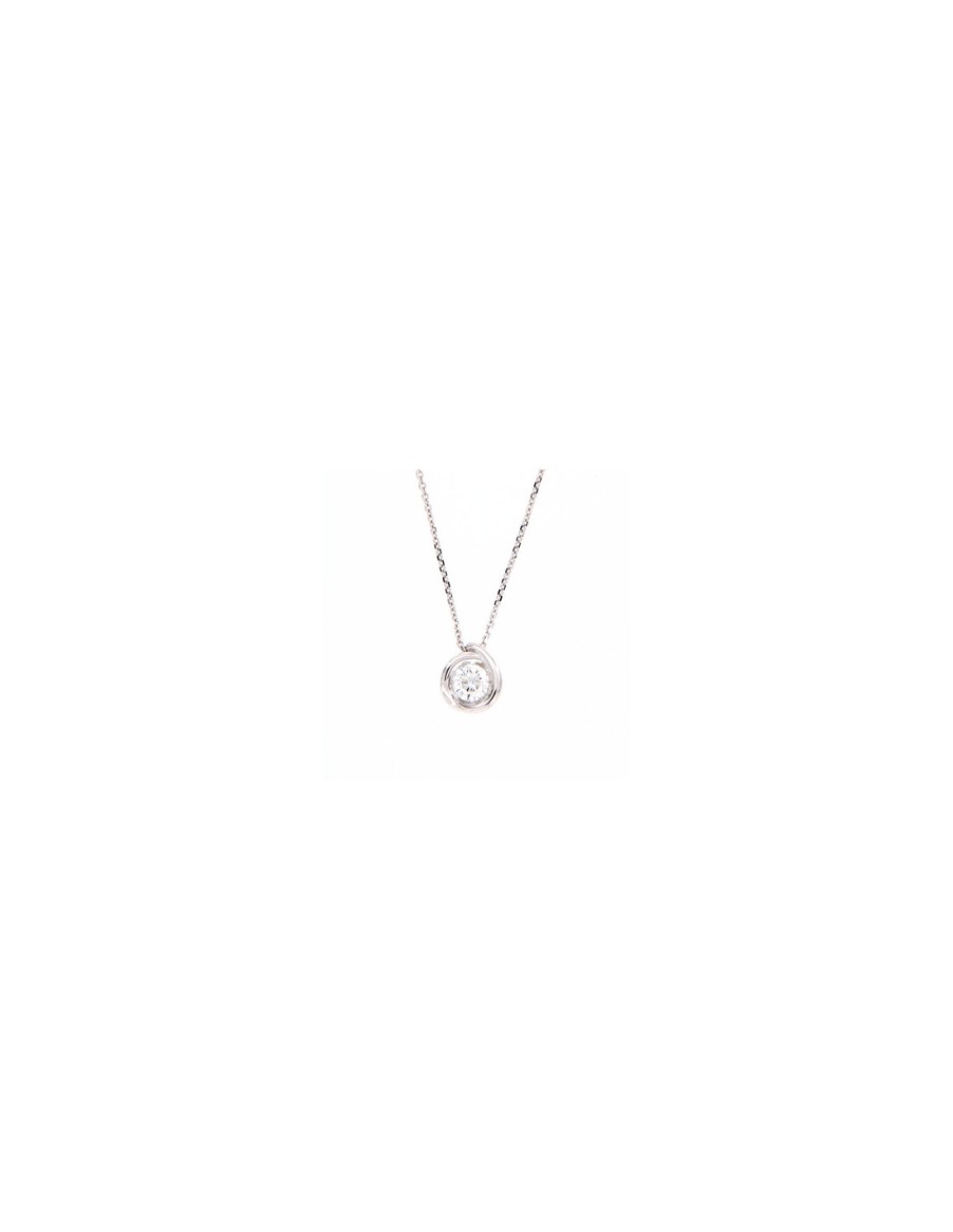 Gioielli Golay - World Diamond Group | Golay Collezione Calla Collana Oro Bianco E Diamante Ct. 0.20