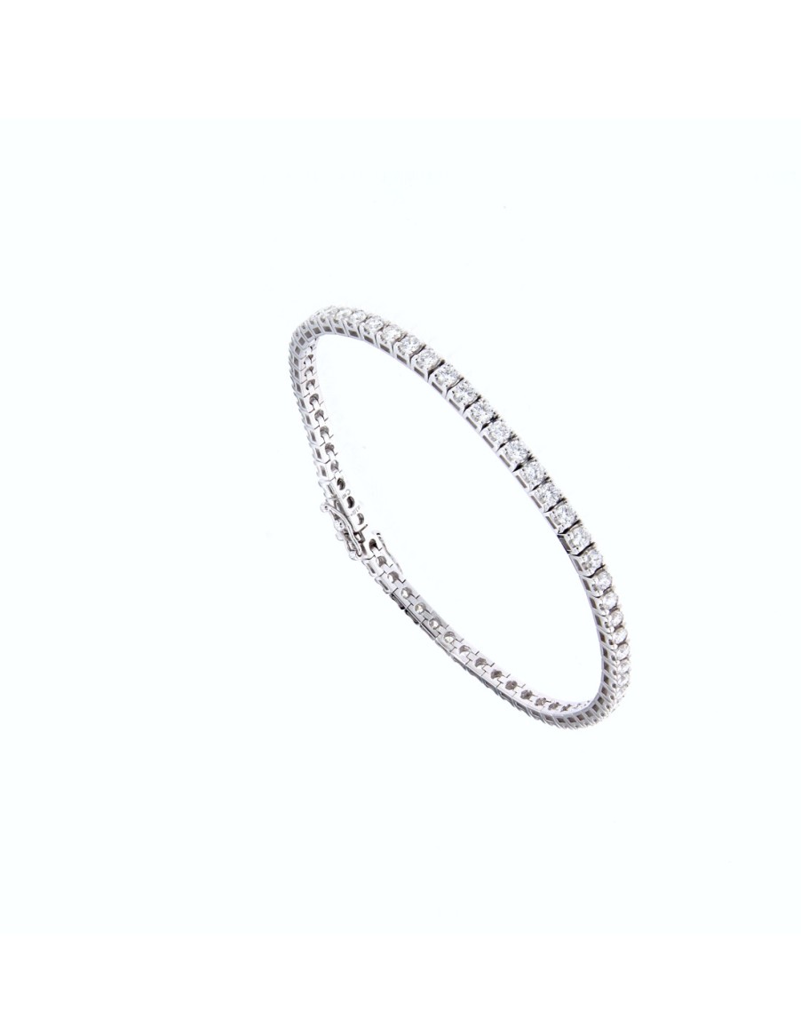 Gioielli Crivelli Gioielli | Crivelli Collezione Diamanti Bracciale "Tennis" Oro Bianco E Diamanti 2.50 Ct - 329-L1051-F