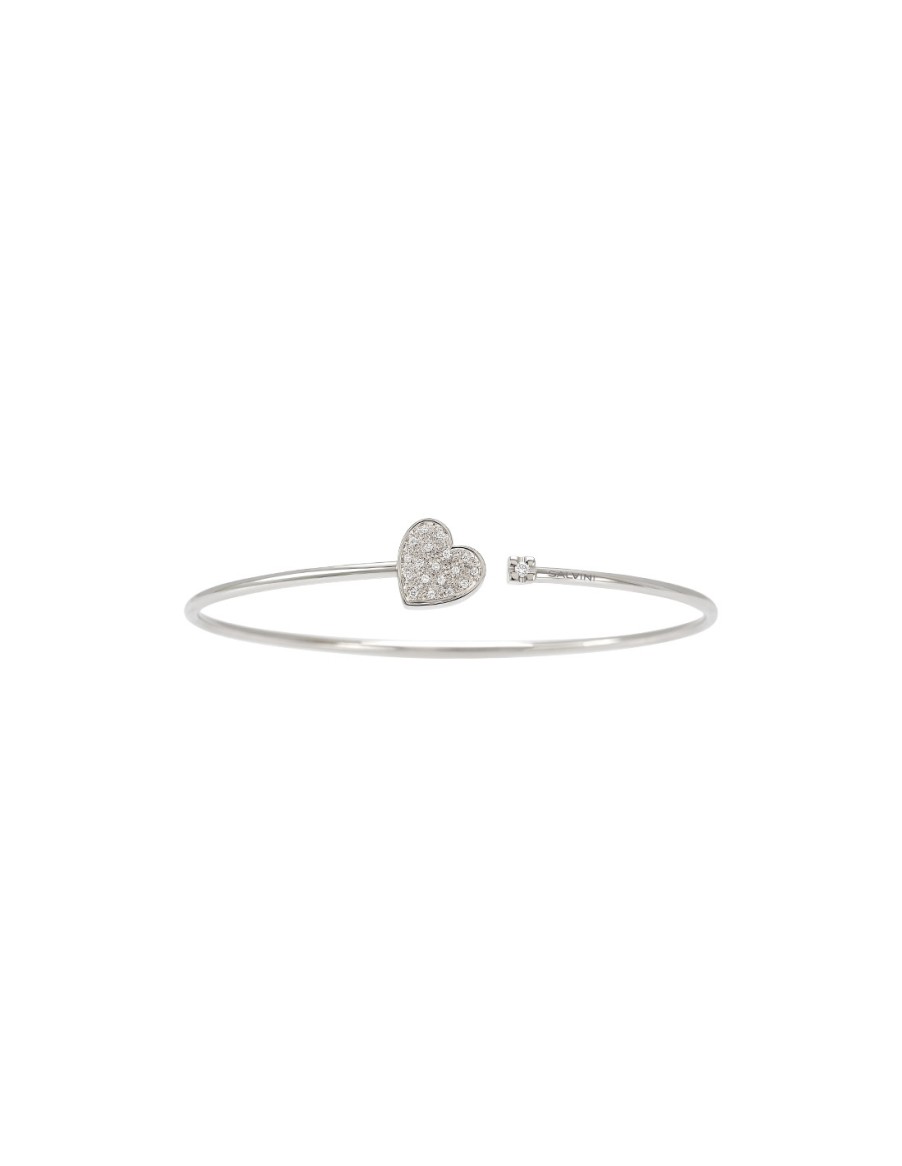 Gioielli SALVINI | Salvini I Segni Bracciale "Cuore" In Oro Bianco E Diamanti 0.06 Ct - 20075943