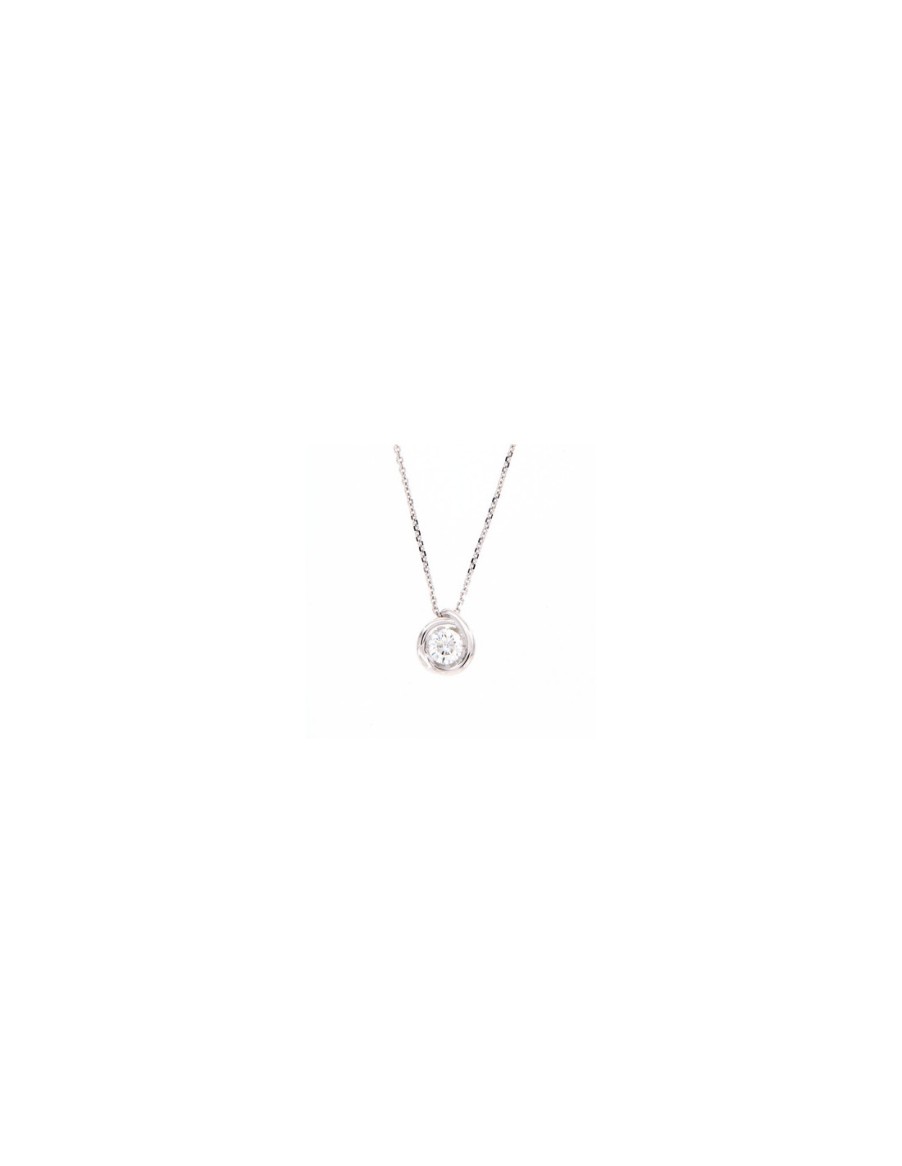 Gioielli Golay - World Diamond Group | Golay Collezione Calla Collana Oro Bianco E Diamante Ct. 0.33