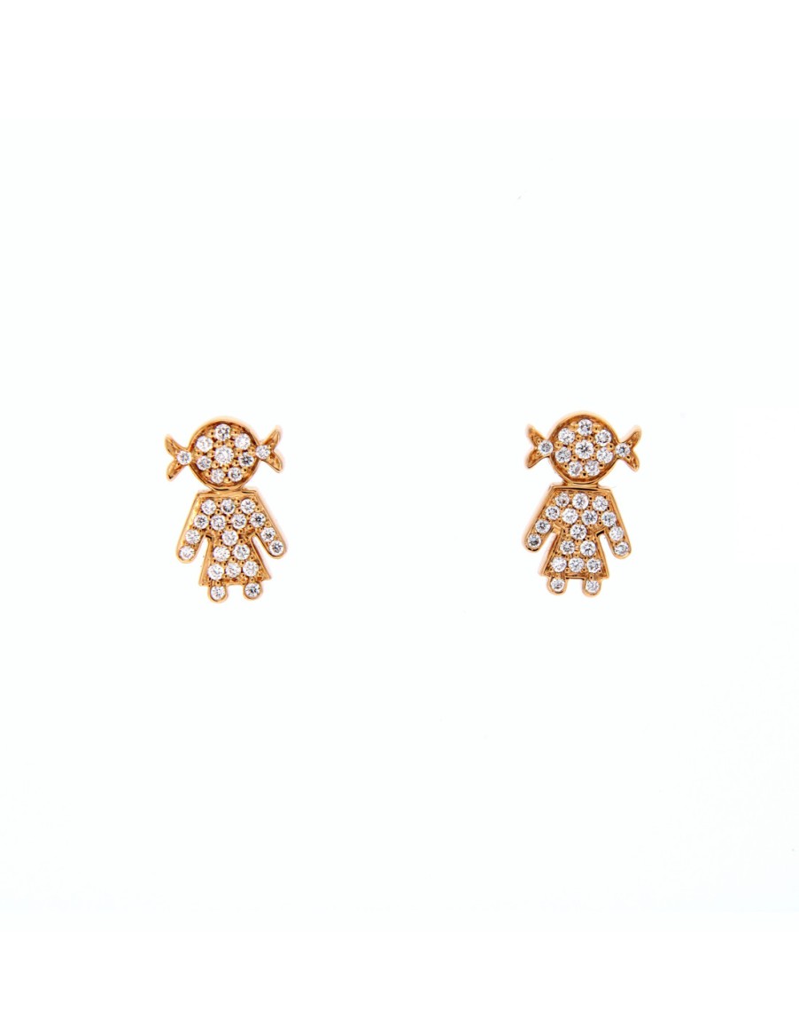 Gioielli Easy by Crivelli | Easy Orecchini Bambina In Oro E Diamanti (0.22 Ct) Ref: 289-Ve21640