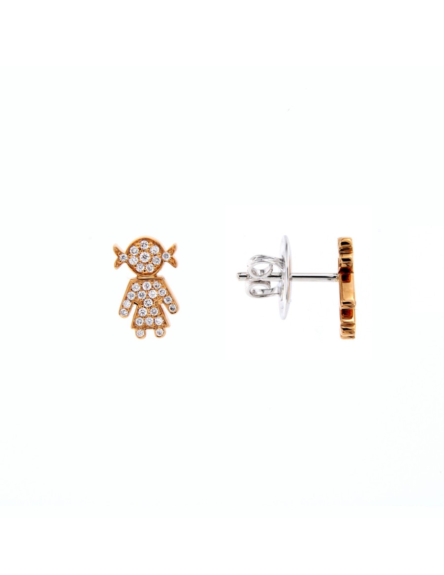 Gioielli Easy by Crivelli | Easy Orecchini Bambina In Oro E Diamanti (0.22 Ct) Ref: 289-Ve21640