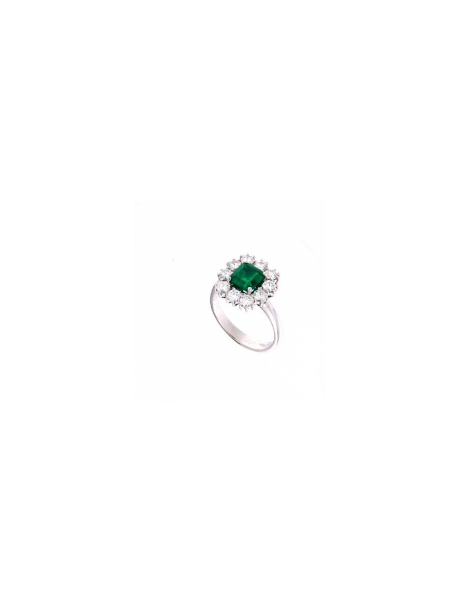 Gioielli Crivelli Gioielli | Crivelli Collezione Smeraldo Anello In Oro, Diamanti E Smeraldo 1.52 Ct - 110-Cont