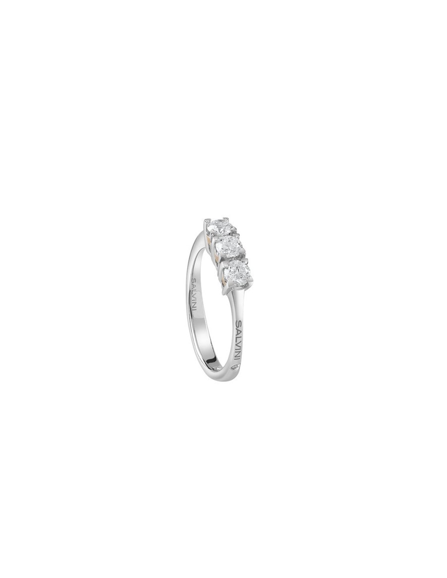 Gioielli SALVINI | Salvini Lavinia Anello "Trilogy" In Oro Bianco E Diamanti 0.42 Ct - 20076861