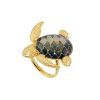 Gioielli Misis - live your nature | Misis Empire Anello Argento Placcato Oro 18 Kt, Smalto , Zirconi An03400Bl