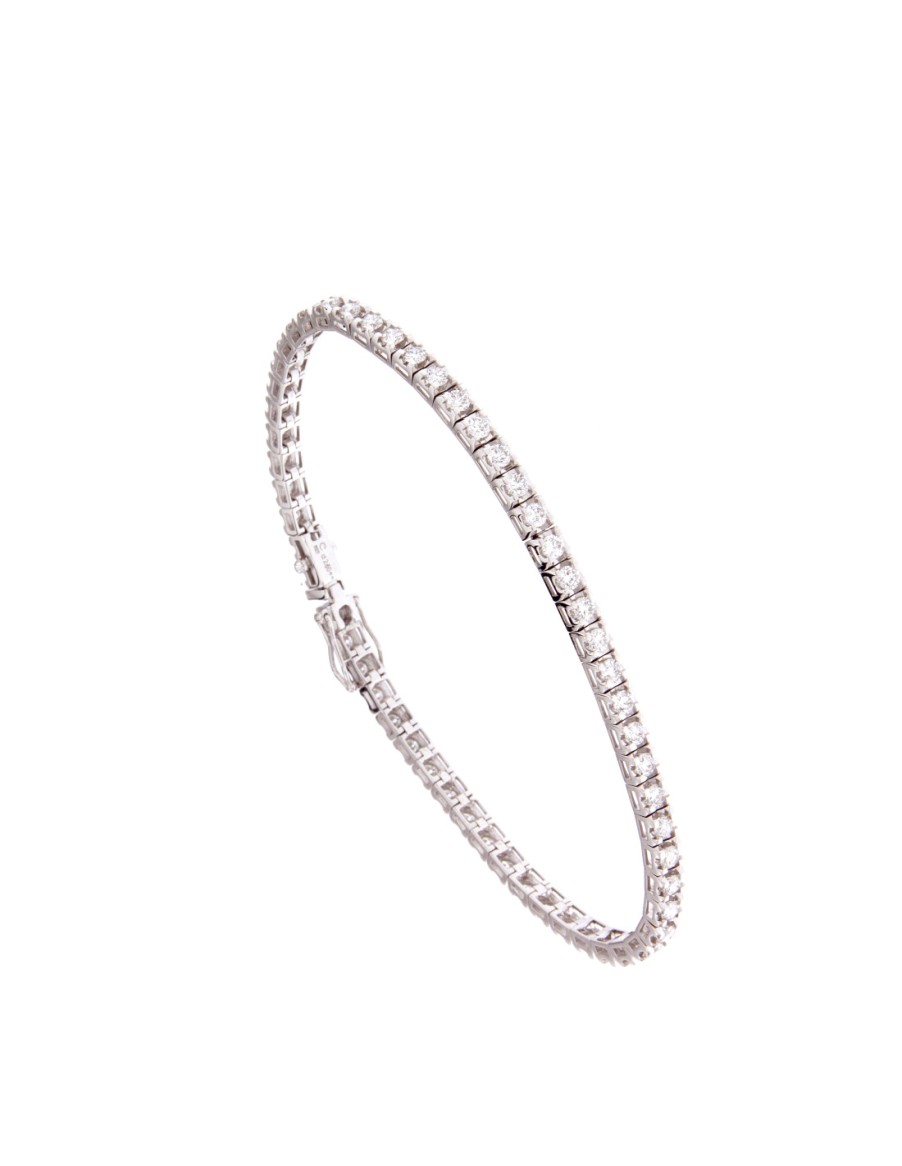 Gioielli Crivelli Gioielli | Crivelli Collezione Diamanti Bracciale "Tennis" Oro Bianco E Diamanti 2.50 Ct - 329-L1052-H