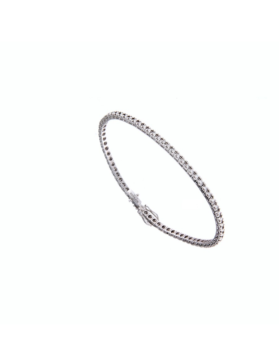 Gioielli Soprana | Soprana Collezione Diamanti Bracciale "Tennis" In Oro Bianco E Diamanti 1.12 Ct - Paigemtr25