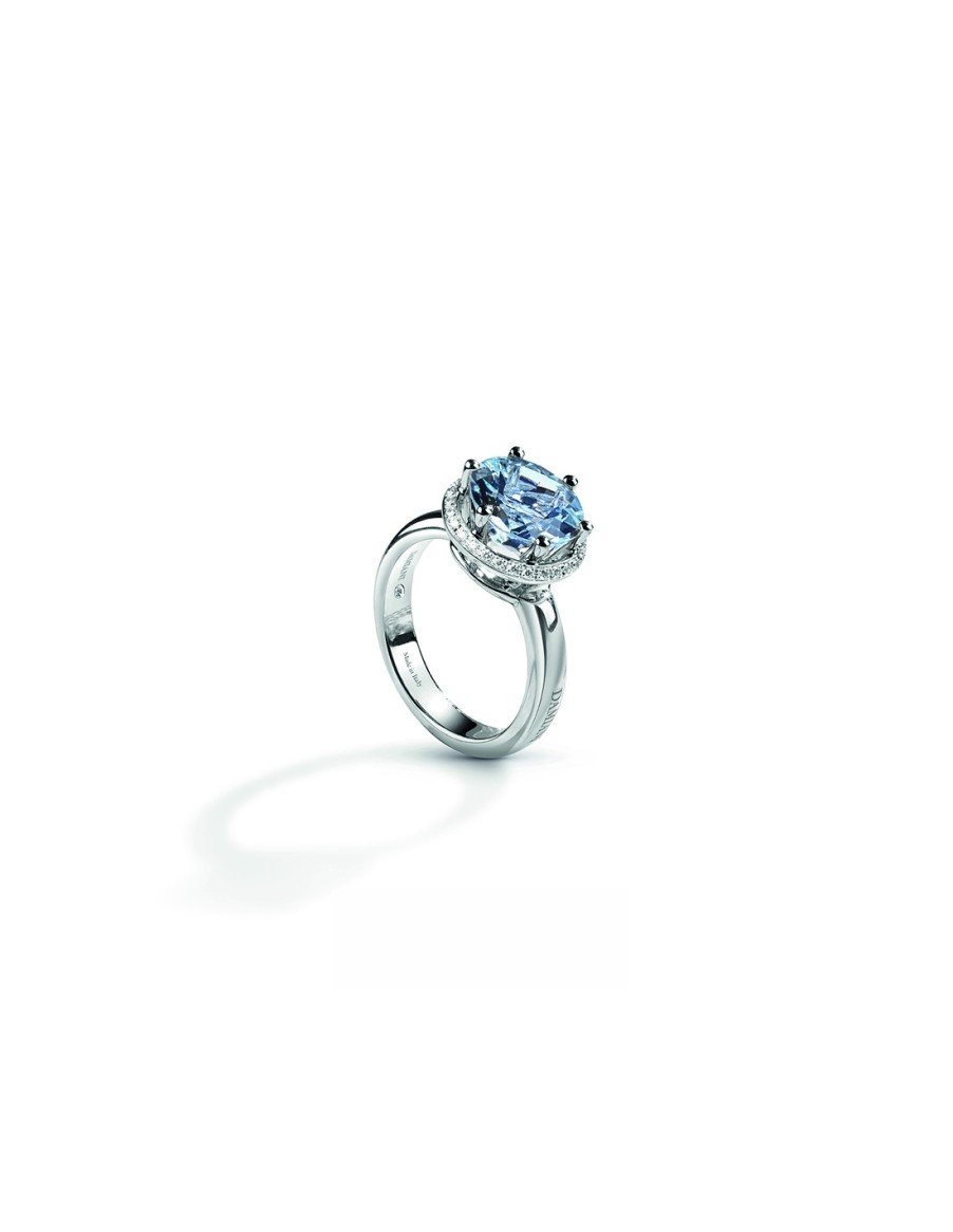 Gioielli Damiani - handmade in Italy since 1924 | Damiani Minou Anello In Oro Bianco E Acquamarina - Minou-Ring-Aquamarine