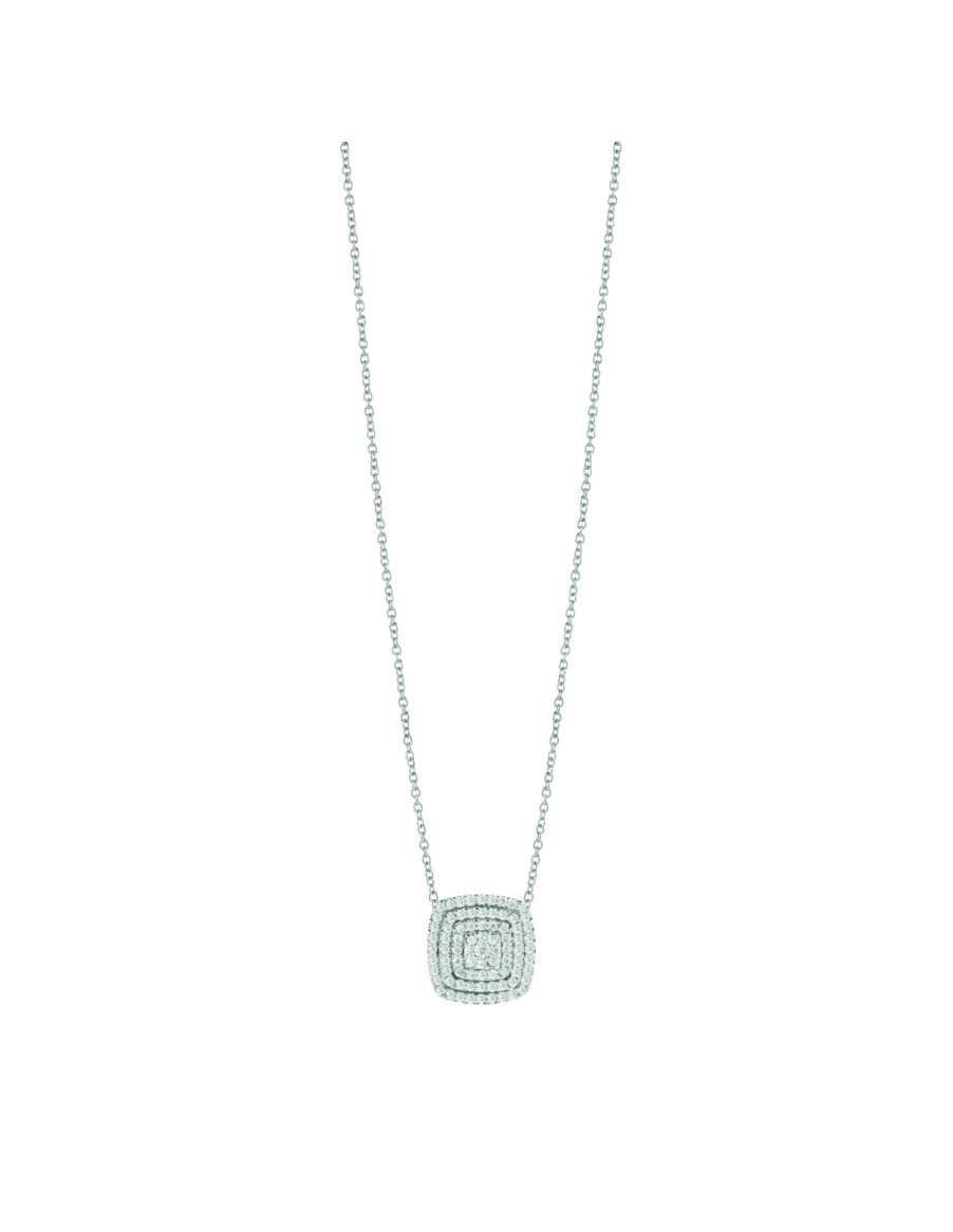 Gioielli SALVINI | Salvini Bagliori Collana "Quadrata" In Oro Bianco E Diamanti 0.41 Ct - 20088546