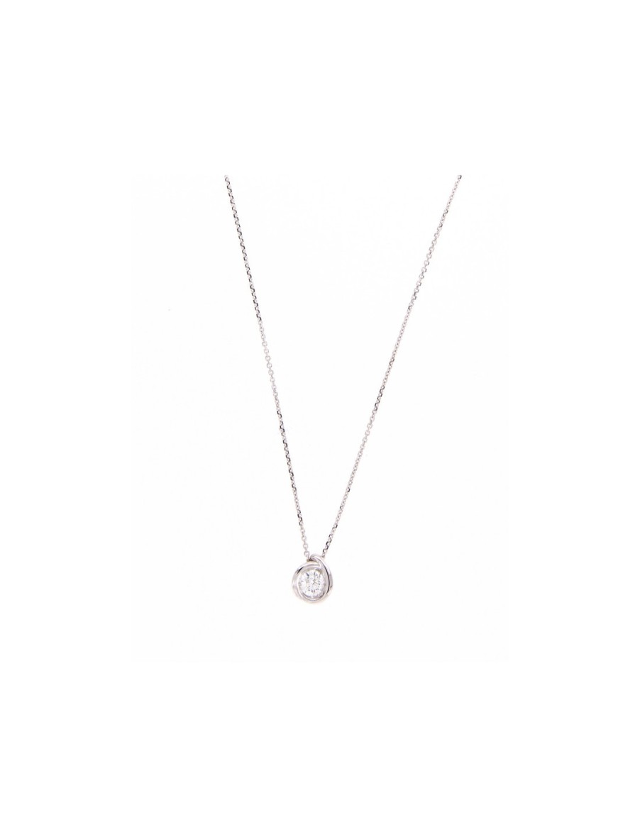 Gioielli Golay - World Diamond Group | Golay Collezione Calla Collana Oro Bianco E Diamante Ct. 0.24