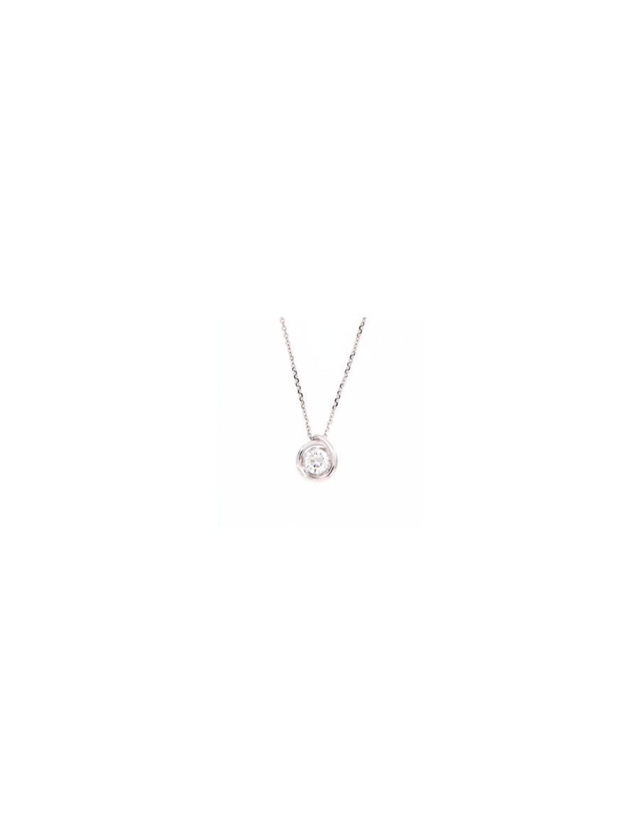 Gioielli Golay - World Diamond Group | Golay Collezione Calla Collana Oro Bianco E Diamante Ct. 0.24