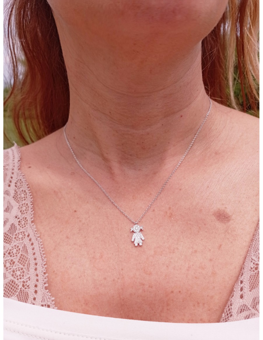 Gioielli Easy by Crivelli | Easy Collana In Oro Bianco Con Diamanti (Ct 0-21) Ref: 289-Vp7597- 289-Vp7597