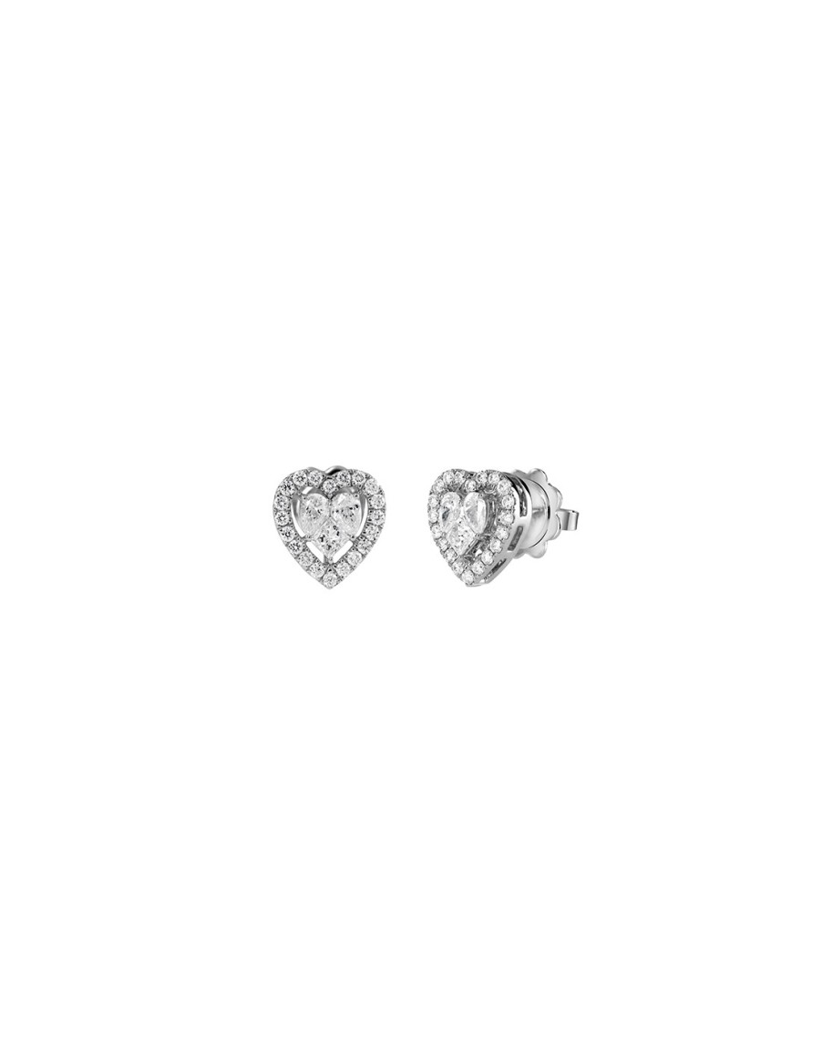 Gioielli SALVINI | Salvini Magia Orecchini "Cuore" In Oro Bianco E Diamanti 0,55 Ct - 20085794