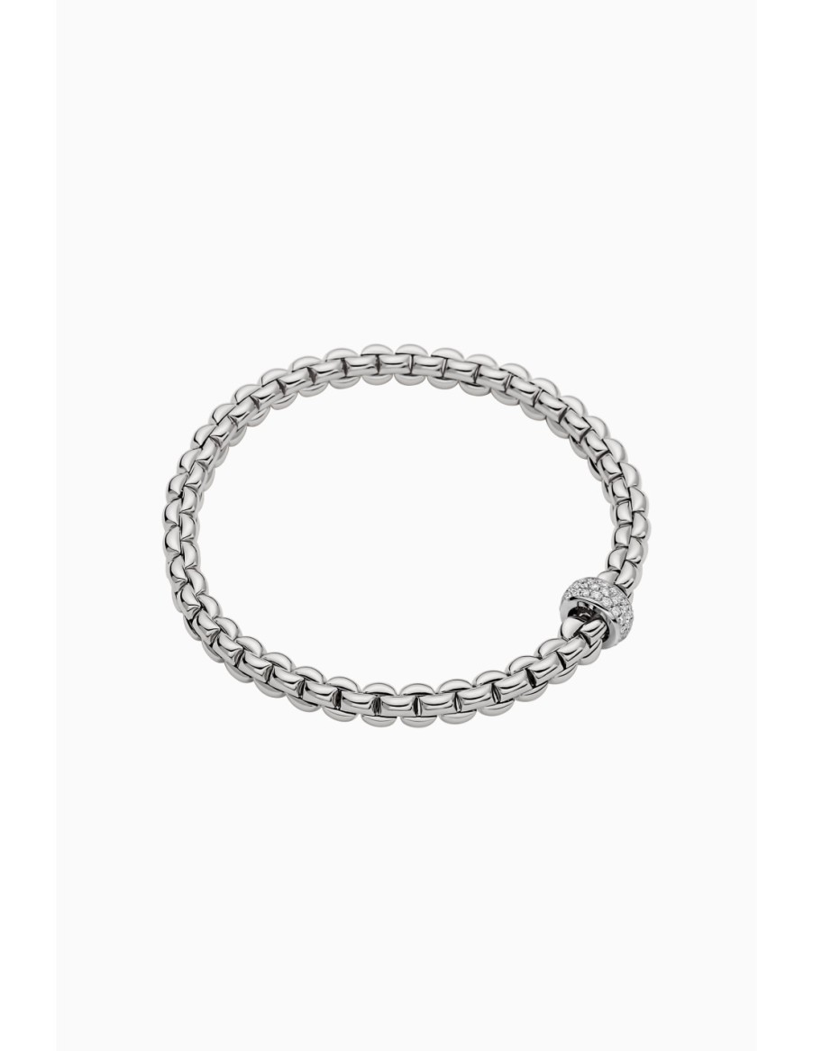 Gioielli Fope Gioielli | Fope Bracciale Flex'It Olly In Oro Bianco E Diamanti Ref 721B-Pave- 721B-Pave White