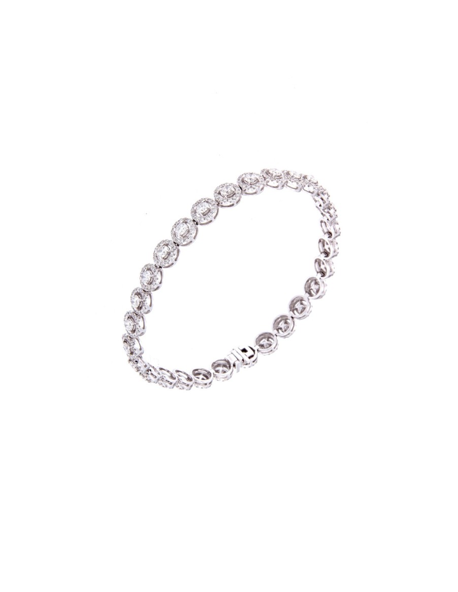 Gioielli Crivelli Gioielli | Crivelli Collezione Diamanti Bracciale "Tennis" Oro Bianco E Diamanti 5.50 Ct - 320-B1087