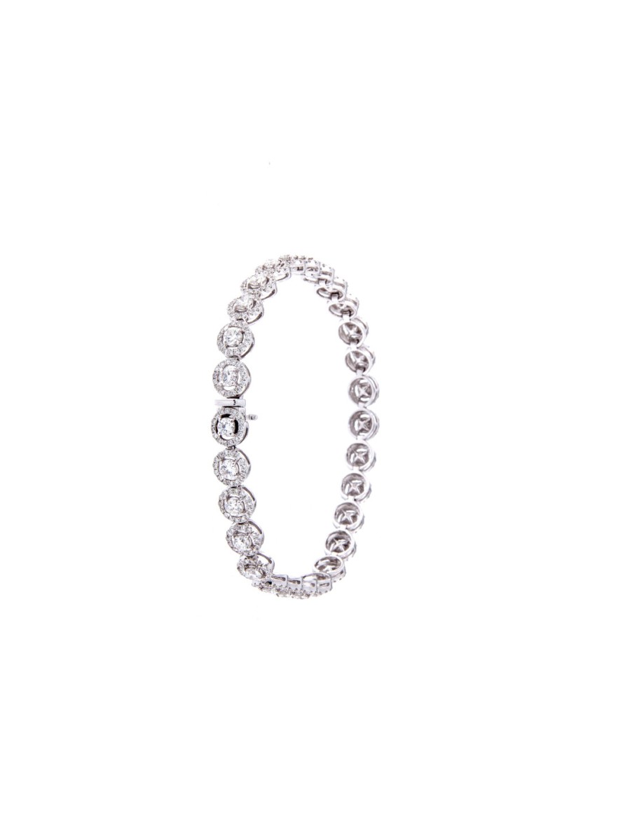 Gioielli Crivelli Gioielli | Crivelli Collezione Diamanti Bracciale "Tennis" Oro Bianco E Diamanti 5.50 Ct - 320-B1087