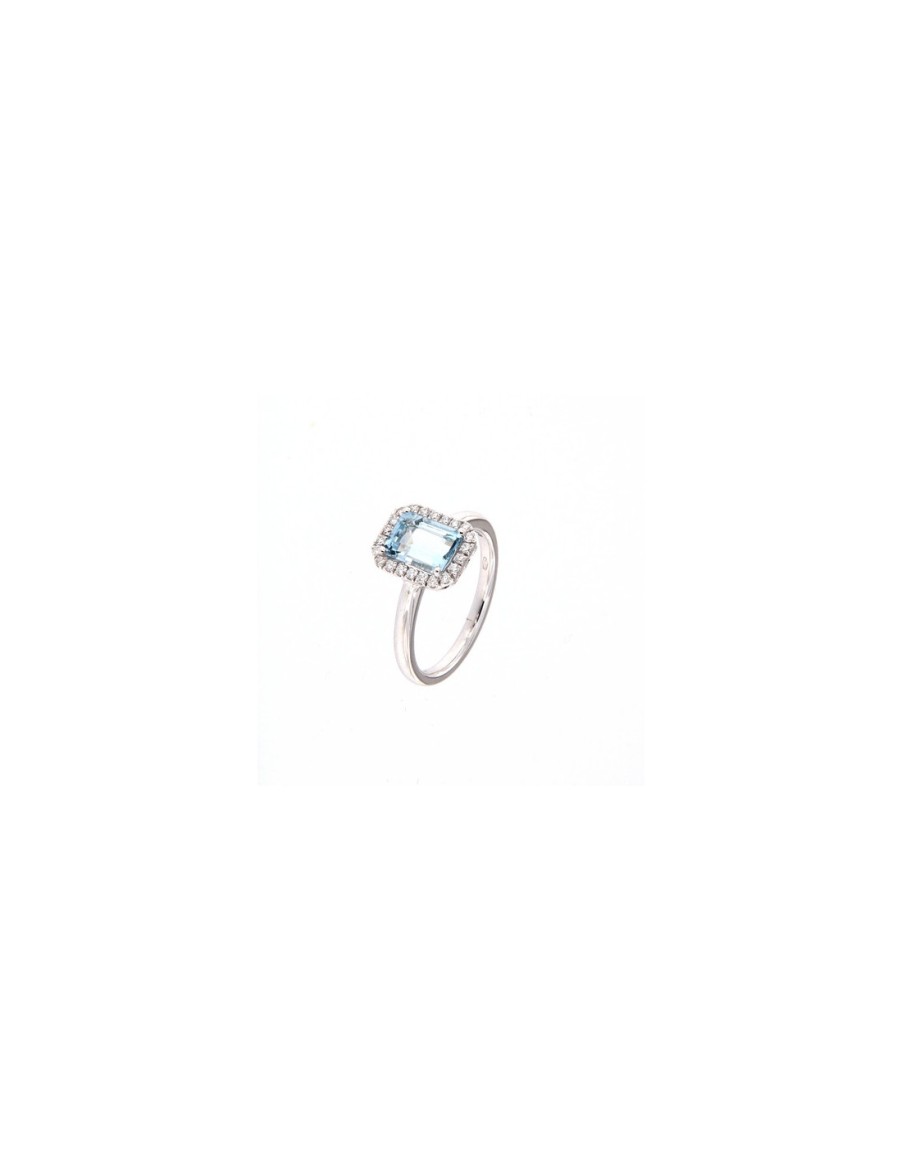 Gioielli Crivelli Gioielli | Crivelli Collezione Acquamarina Anello In Oro, Diamanti E Acquamarina 1.35 Ct - 327-3083Bis