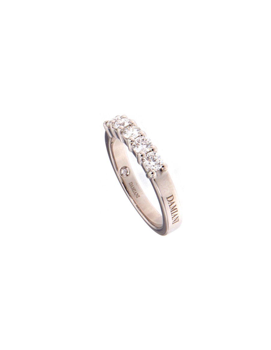 Gioielli Damiani - handmade in Italy since 1924 | Damiani Luce Anello In Oro Bianco E 5 Diamanti 0.70 Ct - 20055909