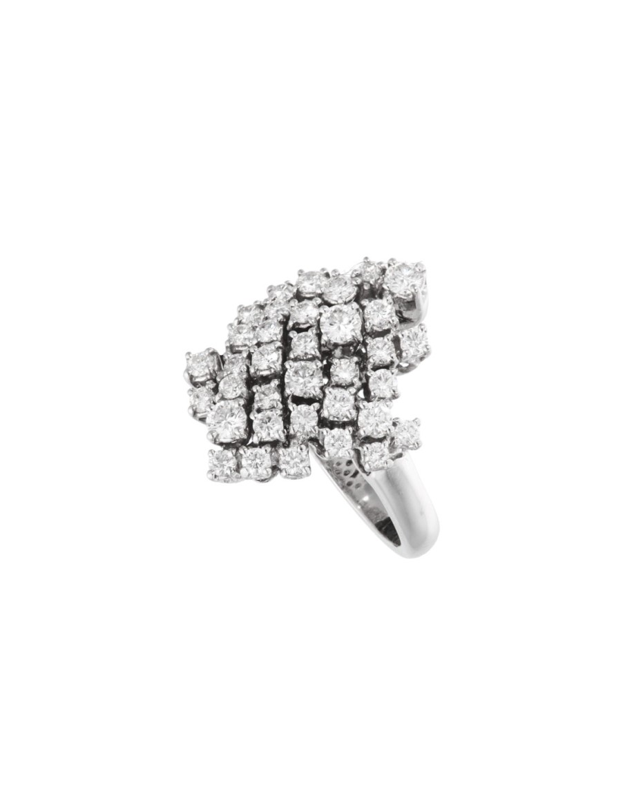 Gioielli Damiani - handmade in Italy since 1924 | Damiani Champagne Anello In Oro Bianco E Diamanti 1.48 Ct- 20013851