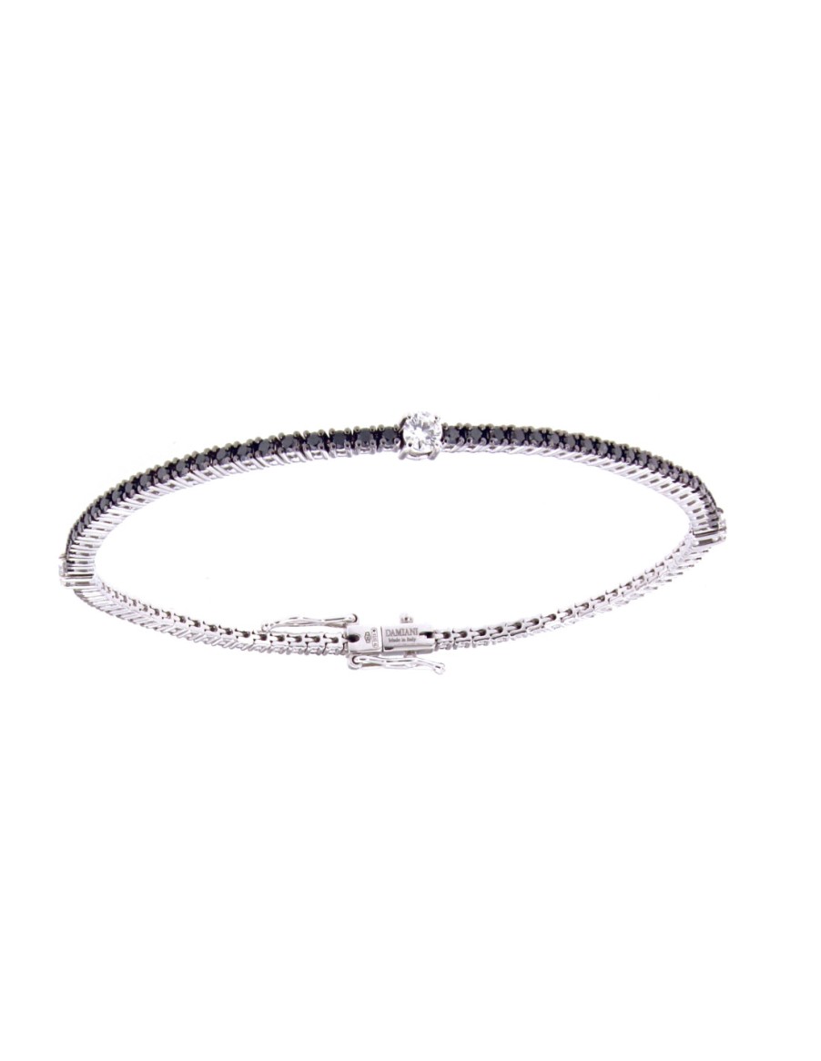 Gioielli Damiani - handmade in Italy since 1924 | Damiani Notte Di San Lorenzo Bracciale "Tennis" In Oro Bianco Con Diamanti Neri (1.32Ct) E Bianchi (0.27Ct) - Ref. 20089643