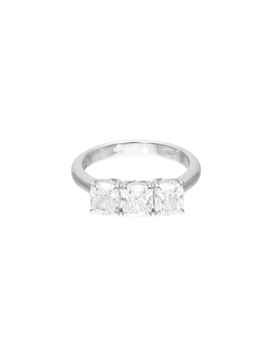 Gioielli Crivelli Gioielli | Crivelli Collezione Diamanti Anello "Trilogy" In Oro Con 3 Diamanti 2.14 Ct - 000-4310Ns