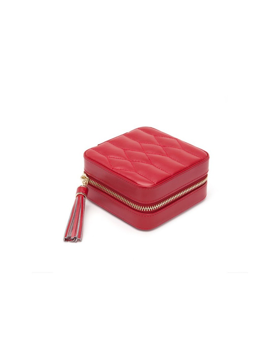 Accessori Wolf - 1834 | Wolf Caroline Zip Travel Case Portagioielli Rosso - 329972